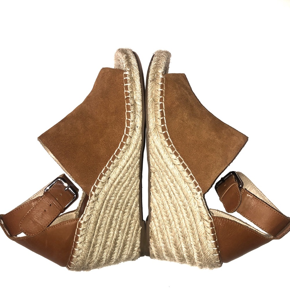 GAP Suede Ankle Strap Boho Espadrille Wedge bohemian leather - Picture 4 of 6